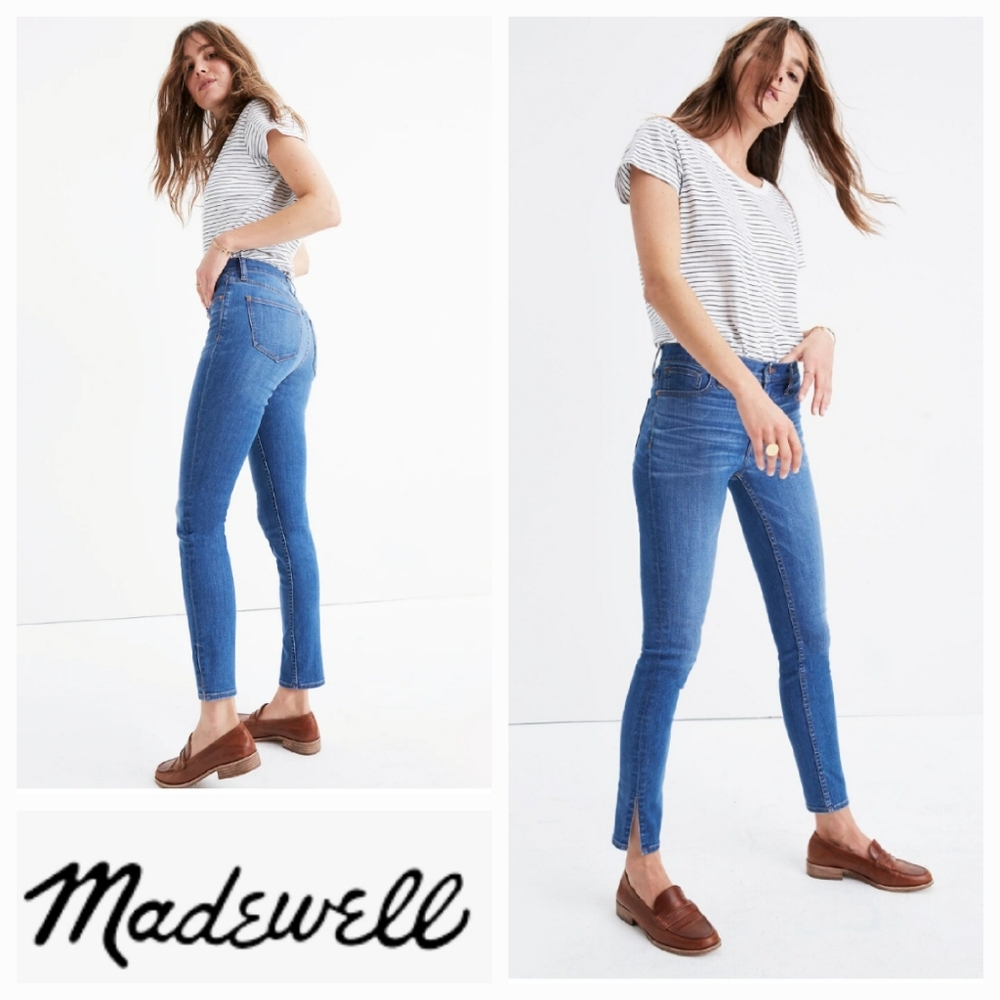 MADEWELL 9" High-Rise Skinny Jeans Side-Slit Edition Size 28